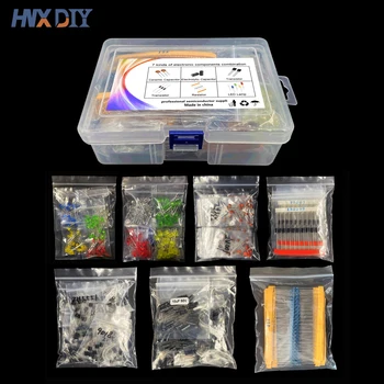 Componentes eletrônicos, Kits de Metal de resistores de filme de sortimento kit de led, diodos Capacitor eletrolítico de Cerâmica definir transistor Pack de diy