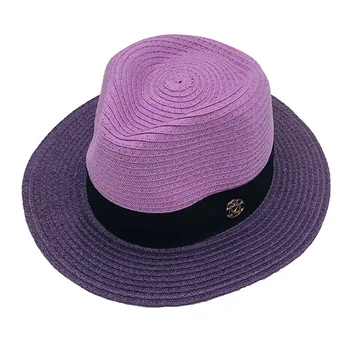 Praia do chapéu de palha cor de costura trança chapéu o chapéu, homens e mulheres de praia ao ar livre protetor solar chapéu de sol cadeia de donut chapéu de sol chapéu