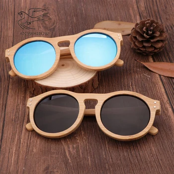 100% feito à mão com bambu Natural óculos de sol das mulheres polarizada UV400 marrom de madeira de bambu óculos de sol da moda de Lazer homem óculos de sol
