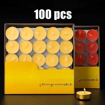 100pcs Manteiga Lâmpada Tibetano Altares Vela 2 Horas Livres de Fumo de Aromaterapia, Velas Homenagem Buda Frente da Lanterna a Decoração Home