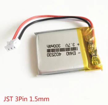 EHAO 402035 3,7 V 250mAh de Polímero de Lítio Recarregável LiPo Bateria com TJS 1,5 mm Plugue de 3 pinos Para o GPS, Mp3 Smart Watch Bluetooth