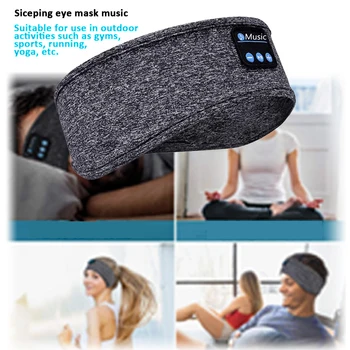 Fones de ouvido Bluetooth Esportes de Dormir de Cabeça Fina, Soft Elastic Confortável sem Fio Fones de ouvido de Música Máscara de Olho para o Lado do Dorminhoco