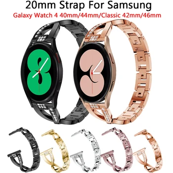 Bracelete Pulseira Para Samsung Galaxy Watch 4 Watch5 40 44mm Pro 45mm Smartwatch Pulseira de 20mm Banda Galaxy Watch4 clássico 46mm 42mm