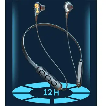 Sem fio Bluetooth compatível 5.1 No Ouvido Fone de ouvido Pendurado Decote de Esportes Fone de ouvido Estéreo Jogo de Música de Fone de ouvido Com Microfone