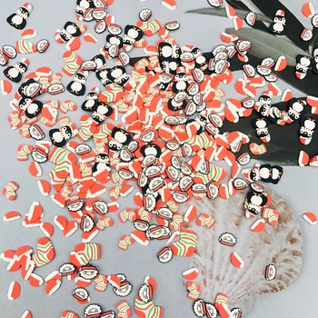 20g Coloridas Meias Fatias de Chapéu de Santa Pengiuns fontes de Unhas de Arte Polímero Claro Argila Acessórios DIY Lantejoulas Scrapbook Shakes