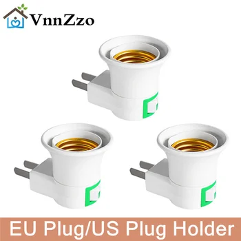 VnnZzo E27 DIODO emissor de Luz Tomada UE/EUA Plug Titular Adaptador Conversor de ligar/DESLIGAR a Lâmpada do Bulbo Quente da Venda Prático