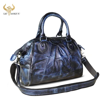 Clássico Natural De Couro De Luxo Designer Azul Grande Shopper Mulheres Bolsa Bolsa Tote Senhoras Sobre O Ombro Satchel Bag 804217